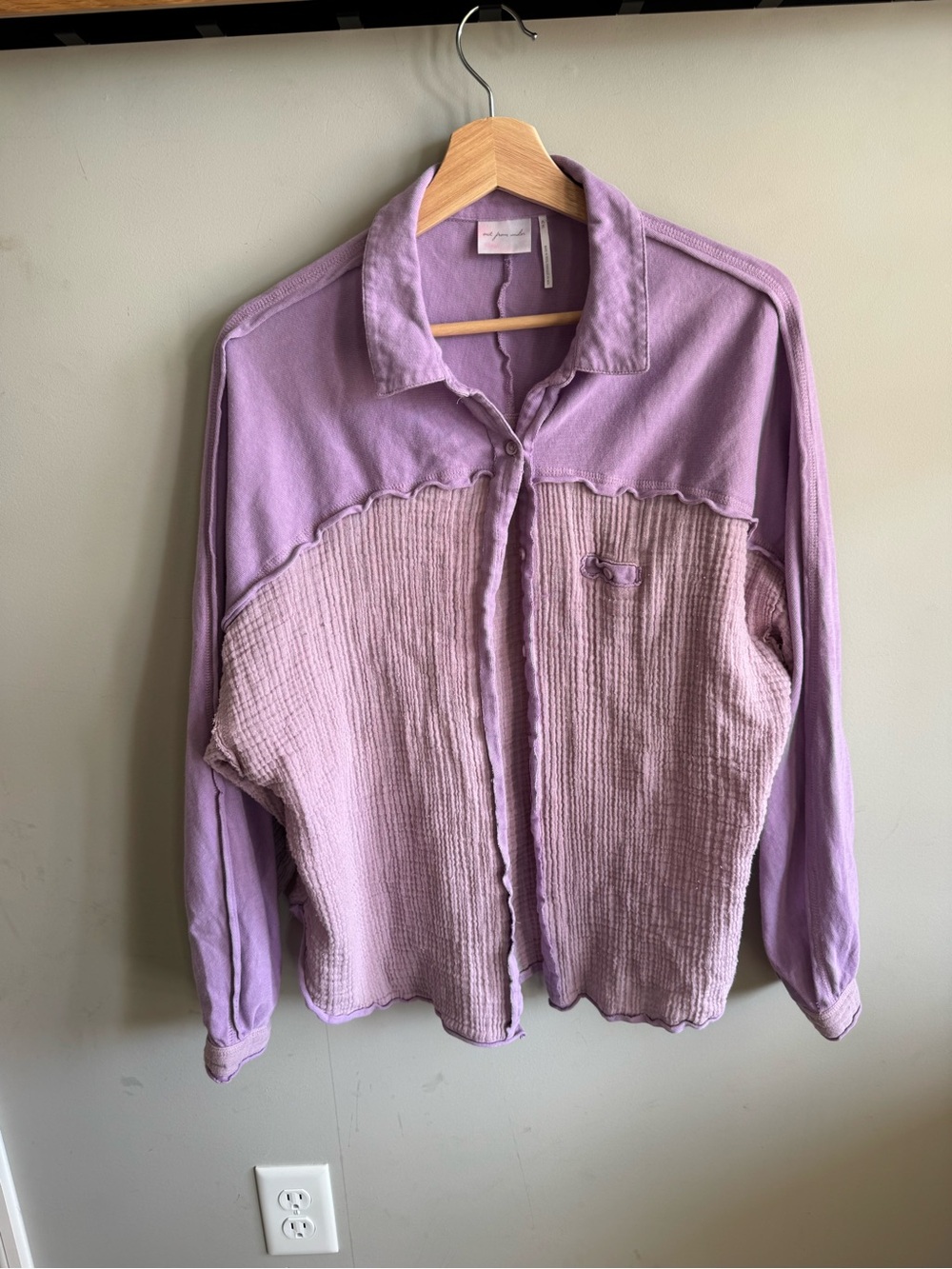 Urban Outfitters Lavender Two-Tone Button-Up Shirt